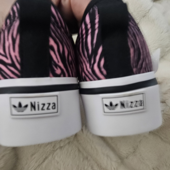 Adidas Nizza Platform Women's Zebra Pattern Sneakers - Black, Pink, Yellow - Picture 3 of 11
